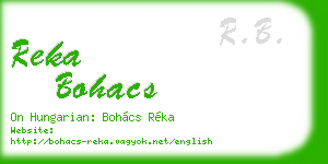 reka bohacs business card