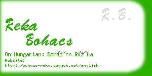 reka bohacs business card